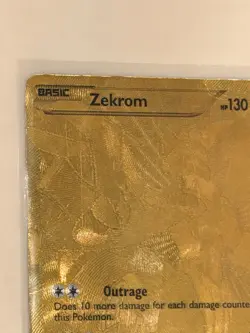 Pokemon Legendary Treasures Zekrom Gold Secret Rare Full Art 115/113 - Damaged - Image 5