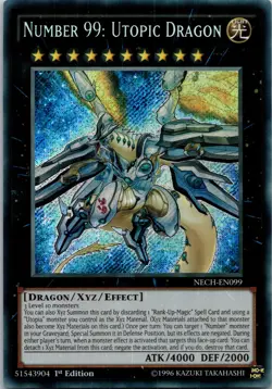 Yugioh Number 99: Utopic Dragon NECH-EN099 1st Edition Secret Rare NM - Image 1