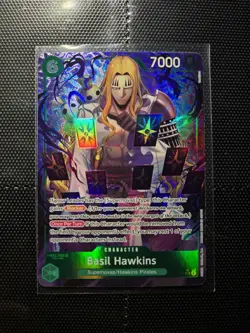 One Piece TCG Basil Hawkins OP07-029 Parallel NM - Image 1