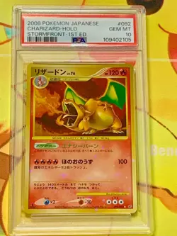 PSA 10 GEM MINT Charizard Holo 092/092 Stormfront 1st Ed Japanese Pokemon Card - Image 1