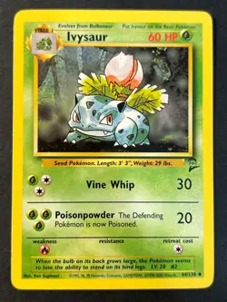 Ivysaur 44/130 Base Set 2 Uncommon Pokemon Card TCG - WOTC - Near Mint - Image 1