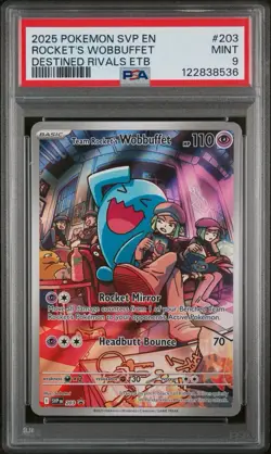 Pokemon TCG Team Rocket's Wobbuffet 203 Sv Promo Holo PSA 9 Scarlet Violet - Image 1
