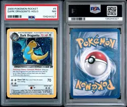 2002 Pokemon Rocket Dark Dragonite Holo PSA 7 - Image 3