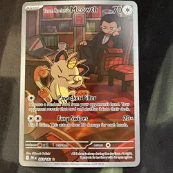 Team Rocket's Meowth 203/182 Sv10: Destined Rivals Holo Pokemon Card Full Art - Image 1