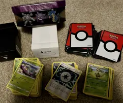 225 Pokemon Cards, 185 Pokemon Sleeves, Collectors Tin, 2 Deck Box - Image 2