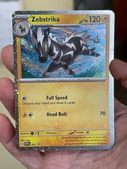 POKEMON ZEBSTRIKA SVP201 PROMO BLACK STAR COSMOS HOLOFOIL NM CARD - Image 1