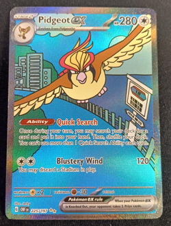 Pidgeot ex 225/197 Special Illustration Rare Obsidian Flames Pokemon Card - Image 1