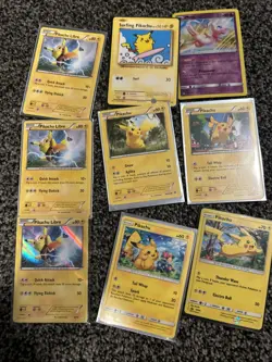 Assortment of Pikachu Pokemone Pokemon Cards From2015-2016 And A Mew From 2019 - Image 1