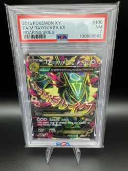 Rayquaza EX Full Art 105/108 Pokemon Roaring Skies PSA 7 Near Mint 2015 - Image 1
