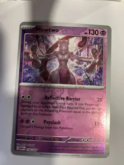 Mewtwo 150/165 Scarlet & Violet 151 Pokemon Reverse Holo Foil Rare - Image 1