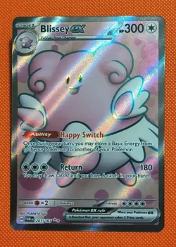 Pokemon TCG Blissey EX Twilight Masquerade Holo Rare Full Art Card 201/167 - Image 1