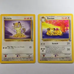 Pokemon TCG Jungle Meowth Card #56/64 & Persian Card #42/64 - Image 1