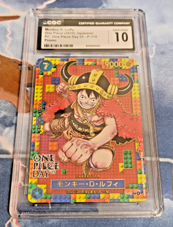 CGC Gem Mint 10 One Piece Day '25 Promo Monkey D. Luffy Japanese Card Game OPG - Image 1