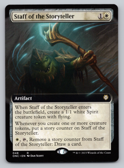 Staff of the Storyteller Extended Art - Commander Phyrexia: AWBO MTG - Image 1
