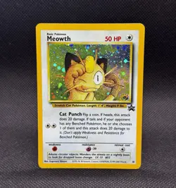 Meowth 10 Black Star Promo 2000 GameBoy Holo Rare WOTC Pokemon *Swrl On GB* - Image 1