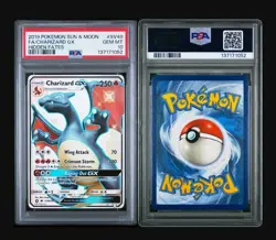 2019 POKEMON SUN & MOON HIDDEN FATES #SV49 FULL ART/CHARIZARD GX PSA 10 - Image 3