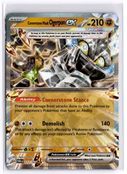 Cornerstone Mask Ogerpon ex 112/167 Pokemon SV06: Twilight Masquerade NM - Image 1