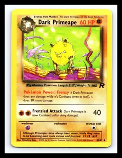 💥 Dark Primeape Pokemon TCG 2000 (Team Rocket Set) Non Holo Vintage # 43/82 - Image 1