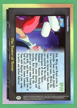 Episode 22 The Tower Of Terror Pokemon Blue Label Topps Holo - Image 2