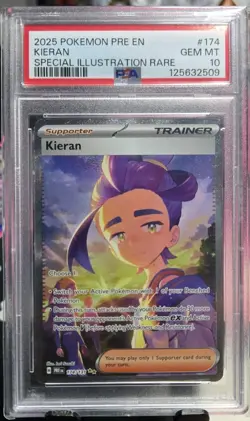 Kieran #174, Pokemon TCG, SV: Prismatic Evolutions, SIR, PSA 10 GEM MINT - Image 1
