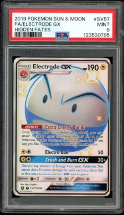 2019 Pokemon Hidden Fates #SV57 Electrode GX Full Art PSA 9 Mint - Image 1