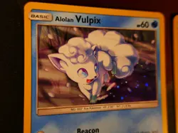 LP Pokemon ALOLAN VULPIX+NINETALES Cosmos/Cracked-Ice HOLO 2-Card 19a/145 28/147 - Image 2