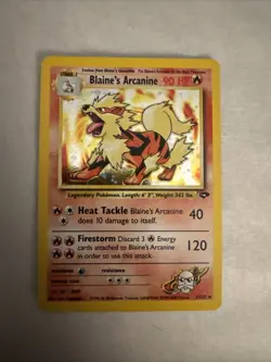 Pokemon TCG Gym Challenge Blaine's Arcanine Holo Rare Card 1/132 NM/LP - Image 1