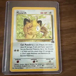 Meowth 10/53 Wotc Promo Holo Rare Vintage Pokemon Card - Image 1