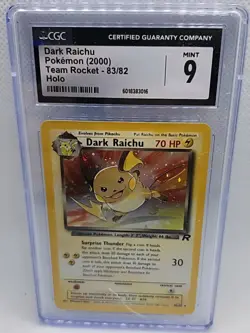 PSA 9 Mint Dark Raichu 83/82 Pokemon Team Rocket Unlimited Holo Rare - Image 1