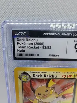 PSA 9 Mint Dark Raichu 83/82 Pokemon Team Rocket Unlimited Holo Rare - Image 2