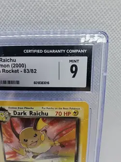 PSA 9 Mint Dark Raichu 83/82 Pokemon Team Rocket Unlimited Holo Rare - Image 3