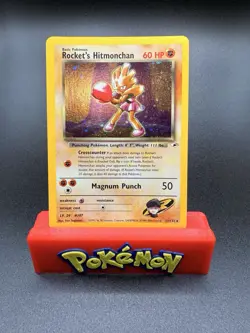 Rocket's Hitmonchan 11/132 Holo SWIRL Gym Heroes Pokemon Card Lp - Image 1