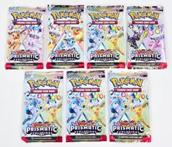 Pokemon TCG PRISMATIC EVOLUTIONS BOOSTER 7 PACK LOT Factory Sealed Heavy - Image 1