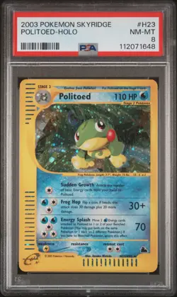 2003 POKEMON SKYRIDGE #H23 POLITOED-HOLO PSA 8 - Image 1