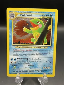 Politoed 8/75 Unlimited Holo Rare Pokemon TCG Neo Discovery MP - Image 1