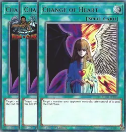 Yugioh! 3x Change of Heart PHRE-EN048 Rare 1st Ed NM - Image 1