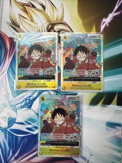 3x Monkey.D.Luffy SR OP07-109 Holo Foil One Piece TCG Card Game English NM - Image 1