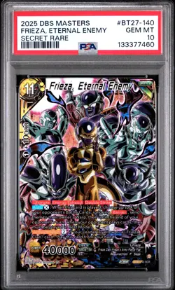 Dragon Ball Super Card Game Frieza, Eternal Enemy #BT27-140 Secret Rare PSA 10 - Image 1