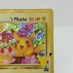 Pokemon Pikachu TCG Celebrations Birthday Promo Holo Card #24 *Damaged - Image 3