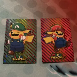 Pokemon Merry Christmas Card Database Pikachu Mario & Luigi - Image 1
