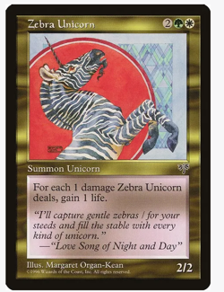 Zebra Unicorn - Mirage (MIR) PLAYSET (x4) Vintage Magic the Gathering - Image 1
