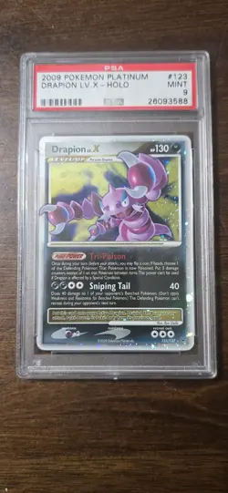 Pokemon Drapion LV.X Platinum Holo Ultra Rare #123 PSA 9 Mint - Image 1