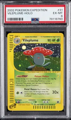 2002 POKEMON EXPEDITION #31 VILEPLUME-HOLO PSA 6 - Image 1