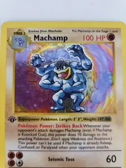 Pokemon TCG Machamp Base Set 8/102 Holo 1st Edition Holo Rare Shadowless - Image 2