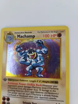 Pokemon TCG Machamp Base Set 8/102 Holo 1st Edition Holo Rare Shadowless - Image 4