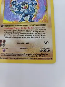 Pokemon TCG Machamp Base Set 8/102 Holo 1st Edition Holo Rare Shadowless - Image 5