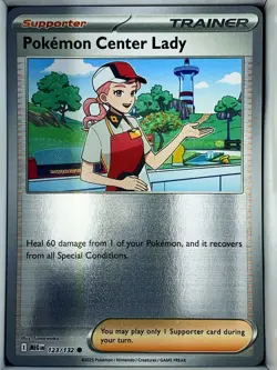 Pokemon Center Lady 123/132 Mega Evolution English 2025 Reverse Holo - Image 1