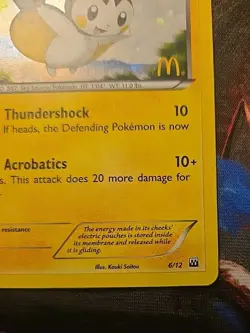 Emolga 006/012 2012 McDonald's Stamped Promo Rare Vintage Pokemon TCG 🌟 - Image 4