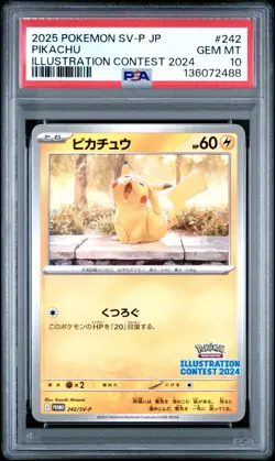 2025 Pokemon SV-P JP Pikachu #242 Illustration Contest 2024 PSA 10 (488 - Image 1