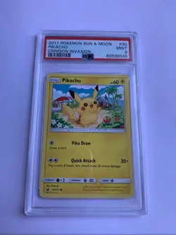 2017 Pokemon Crimson Invasion PIKACHU #30/111 PSA 9 EX-MINT! - Image 1